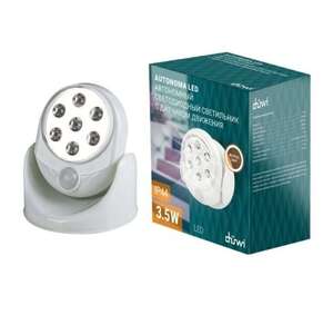 Светильник сд автономный с датчиком движения Autonoma LED IP44 3,5Вт 4xAA duwi 24299