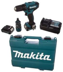 Аккумуляторная дрель-шуруповерт Makita DF333DWYE4 Li-Ion 1.5 А·ч 10.8 В х2 кейс 30 Н·м синий/черный