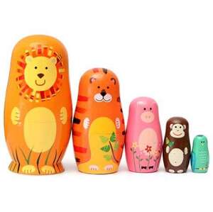 "Азиатские матрешки" - 5 штук , деревянные.