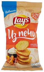 Чипсы Lay's Из печи картофельные Лисички в сметане рифленые, 120 г
