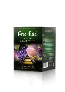 5 пачек черного чая Greenfield Grape Vines в пирамидке 20*1,8г