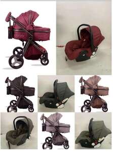 Коляска-трансформер с автокреслом красная Bolina V9