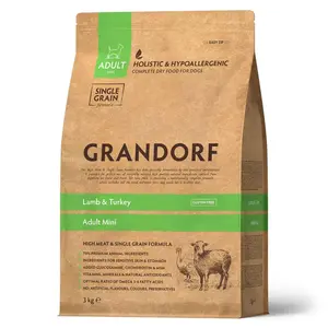 Сухой корм для собак Grandorf Adult Mini ягненок и индейка, 3кг (20% возврат)