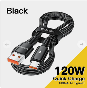Кабель зарядный Essager USB Type-C, 120 Вт, 2 м