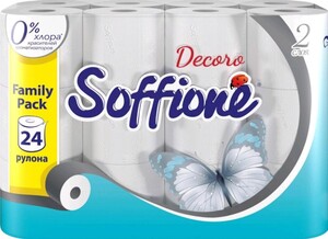 Туалетная бумага Soffione Family pack двухслойная белая, 24 рулона