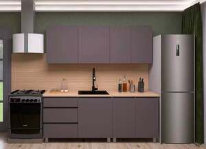 Кухонный гарнитур СВ-Мебель Денвер серый, 200 см