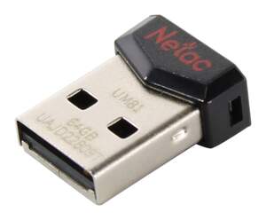 Флешка Netac UM81, 64 Гб Black (NT03UM81N-064G-20BK)
