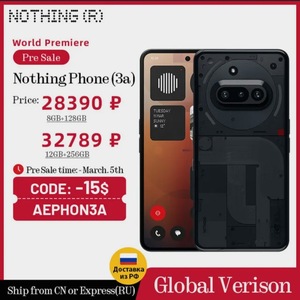Nothing Phone (3a), глобальная версия, 8+128 ГБ, черный (Доставка из российского склада, без пошлин)