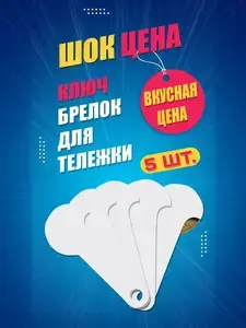 Ключ-брелок для тележек, 5 шт. (цена с Ozon-картой, с баллами продавца — 58.5₽)