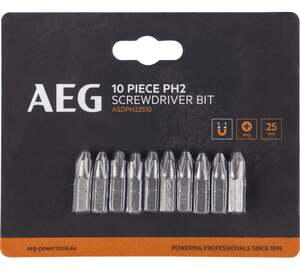 Биты AEG ASDPH22510 10 шт, РН2, 25 мм