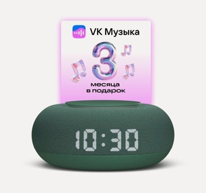 Умная колонка VK Капсула Мини с голосовым помощником Марусей, хвойный зеленый (MRC02SG)