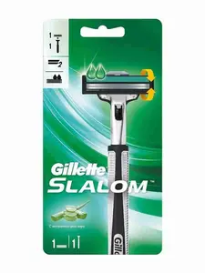 Мужская бритва Gillette Slalom, 1 кассета, с 2 лезвиями, плавающая головка, оригинал (с озон-картой)