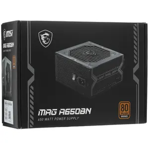 Блок питания MSI MAG A650BN 80+ Bronze, APFC, 20+4 pin, 4+4 pin CPU, 5 SATA, 2 x 6+2 pin PCI-E