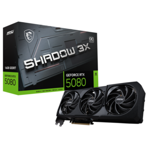 Видеокарта MSI GeForce RTX 5080 SHADOW 3X OC (RTX 5080 16G SHADOW 3X OC), Retail (с картой Пей)