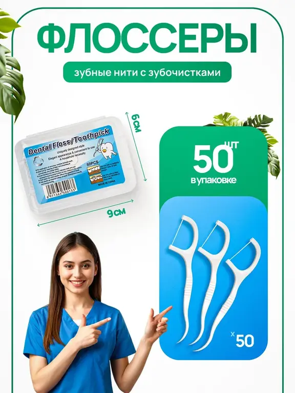 Зубочистки (флоссеры) 50 шт