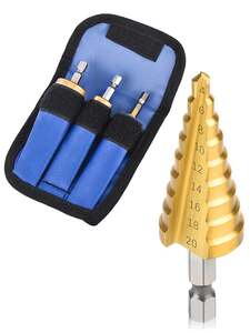 Ступенчатое сверло 3-12 мм, 4-12 мм. 4-20 мм, 3 шт. (с картой OZON, из-за рубежа)