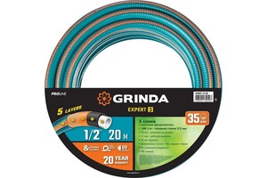 Шланг поливочный армированный GRINDA PROLine EXPERT 1/2 20м ПВХ (Россия)
