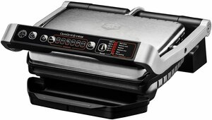 Умный электрогриль Tefal Optigrill+ Initial GC706D34 с датчиком определения толщины, 6 программ, стальной/черный