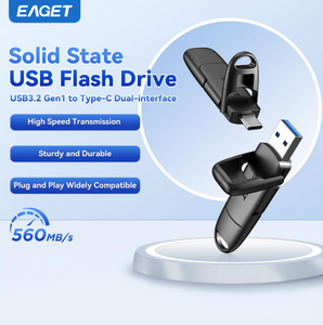 Флеш-накопитель 1 ТБ EAGET SU50, USB-A/USB-C, 560 Мб/с, металл