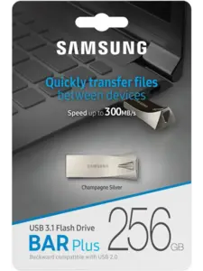 Флешка Samsung BAR Plus 256 ГБ SILVER (с ВБ кошельком)