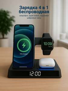 Беспроводное зарядное устройство 4 в 1