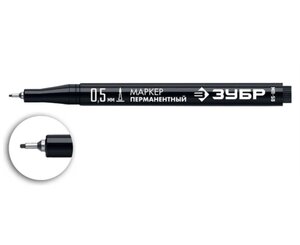Перманентный маркер ЗУБР МП-50 черный, 0.5 мм, экстра тонкий