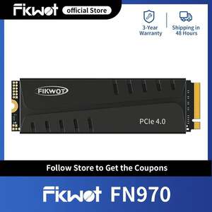 Твердотельный накопитель Fikwot FN970 1TB M.2 NVMe SSD (PCIe 4.0, до 7400 МБ/с, с радиатором, DRAM Cache)