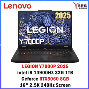 Ноутбук Lenovo Legion Y7000P 16", i9-14900HX, 32 Гб/1 Тб, RTX 5060, Windows 11