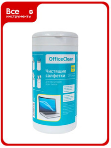 Влажные чистящие салфетки для мониторов всех типов OfficeClean в тубе 100 шт