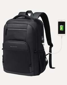 Рюкзак мужской городской для ноутбука 15.6 Bange BG1921 с USB зарядкой, 22 литра, с ортопедической спинкой