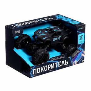 Джип радиоуправляемый Покоритель, управление с телефона, работает от аккумулятора, цвет чёрный