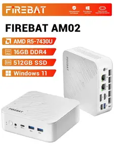 Мини-ПК FIREBAT (AMD Ryzen 5 7430U, RAM 16 ГБ, SSD 512 ГБ, AMD Radeon Graphics, Windows, AM02) (с Озон картой, из-за рубежа, пошлина ~ 1 330 ₽)