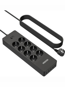 Сетевой фильтр с выключателем NTONPOWER 8 розеток, 5 USB-A, 3м, 4000Вт (с картой OZON)