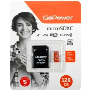 Карта памяти GoPower microSDXC 128 ГБ (5 лет гарантии)
